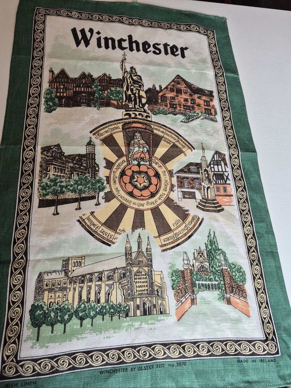 Irish linen decorative tea towel